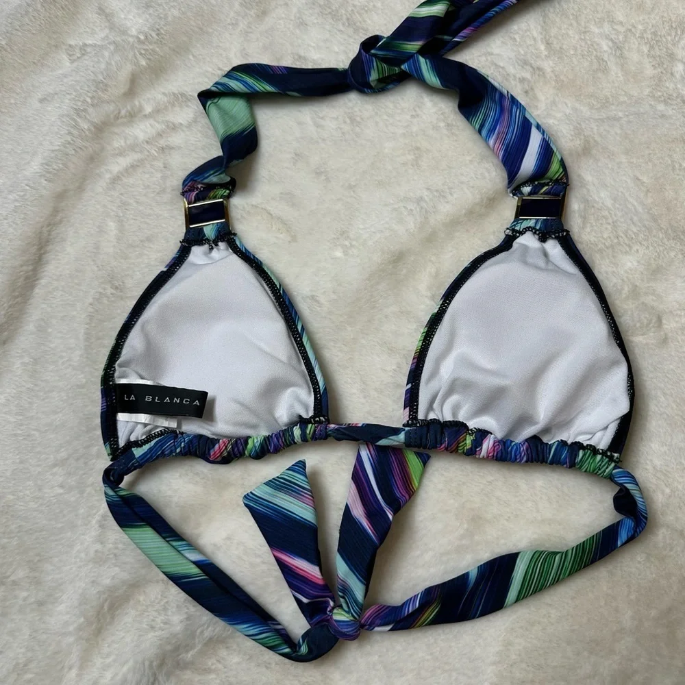 La Blanca Multicolor Striped Bikini Top
